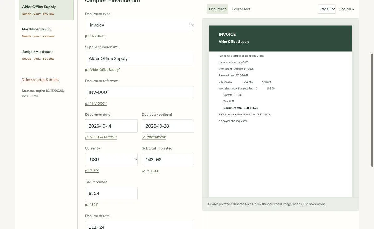Aplos Document Desk preview