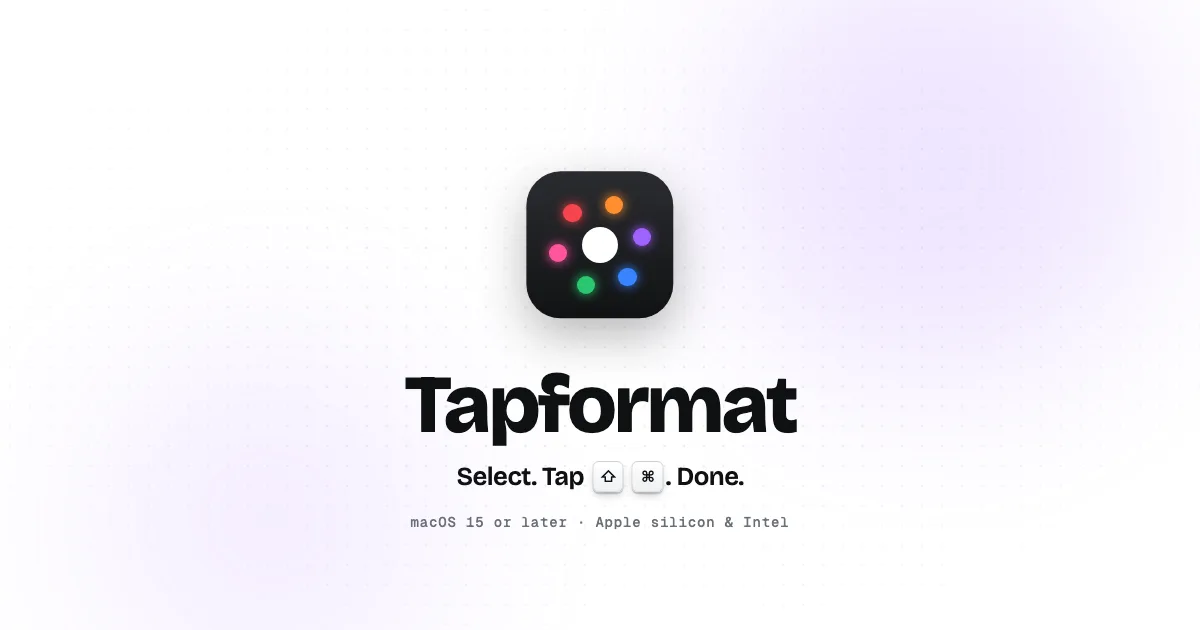 Tapformat preview